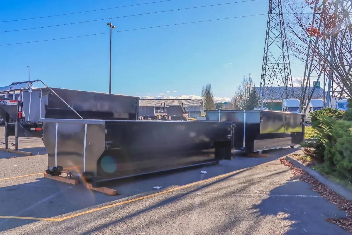 Roll-off dumpster ready for waste disposal at job site for Estate Cleanout Dumpster Rental in Windcrest